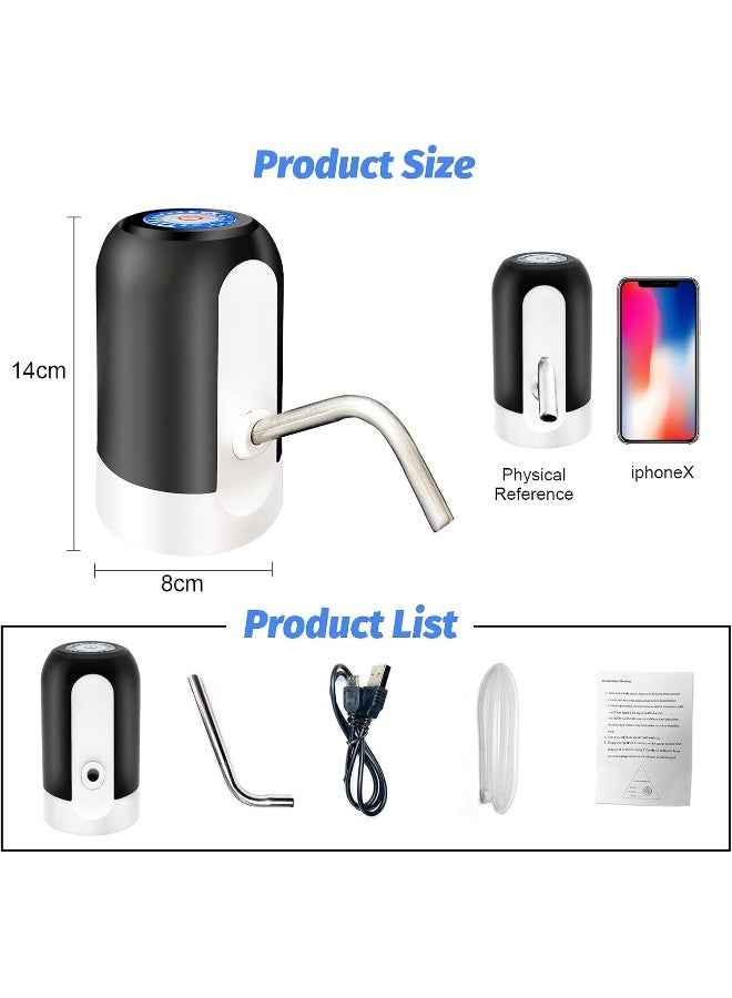 NOVA TECH USB Rechargeable 5 Gallon Water Bottle Pump | Portable Electric Water Dispenser with One-Touch Operation & Food Grade Silicone Hose