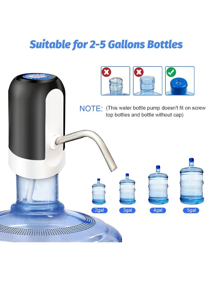 NOVA TECH USB Rechargeable 5 Gallon Water Bottle Pump | Portable Electric Water Dispenser with One-Touch Operation & Food Grade Silicone Hose