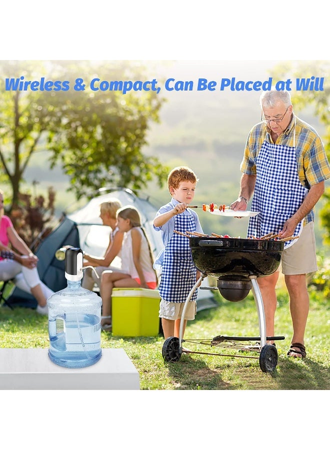 NOVA TECH USB Rechargeable 5 Gallon Water Bottle Pump | Portable Electric Water Dispenser with One-Touch Operation & Food Grade Silicone Hose