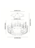 360° Rotating Acrylic Makeup & Skincare Organizer | 2-Tier Cosmetic Storage with Umbrella Design