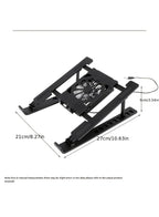 Adjustable Laptop Cooling Stand with High Airflow Cooling Fan | Portable Ergonomic Laptop & Tablet Stand