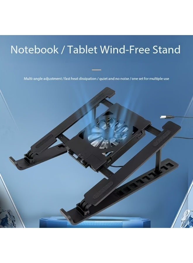 Adjustable Laptop Cooling Stand with High Airflow Cooling Fan | Portable Ergonomic Laptop & Tablet Stand