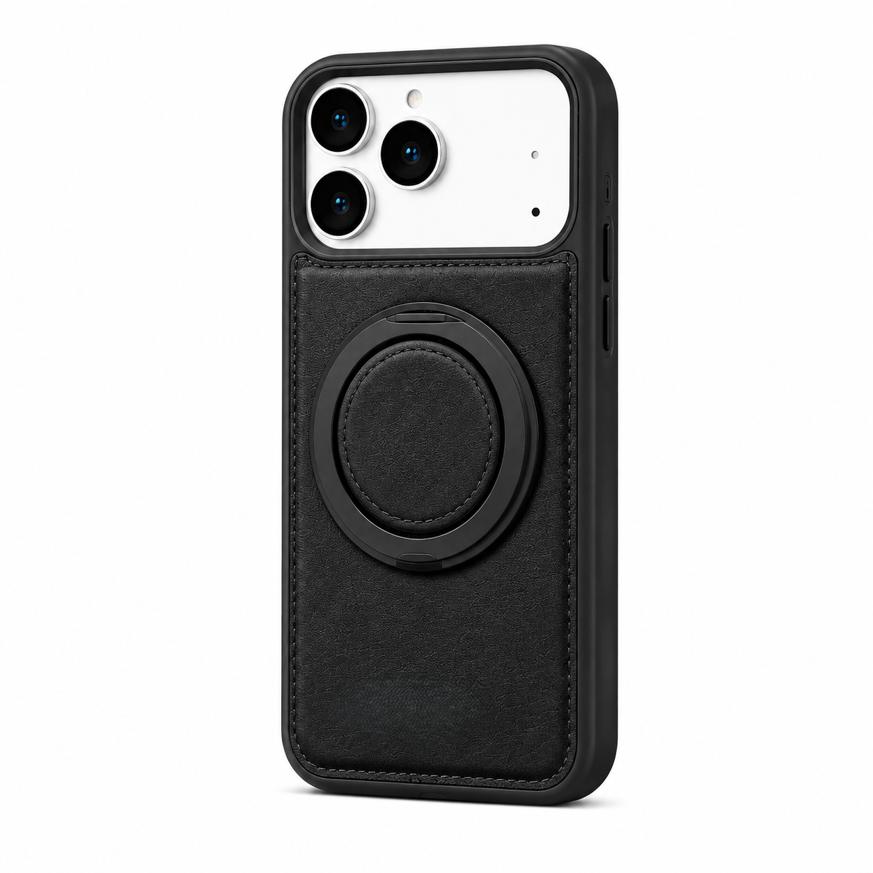 MagSafe Ring Stand Case – Magnetic Leather Phone Case with 360° Rotating Kickstand