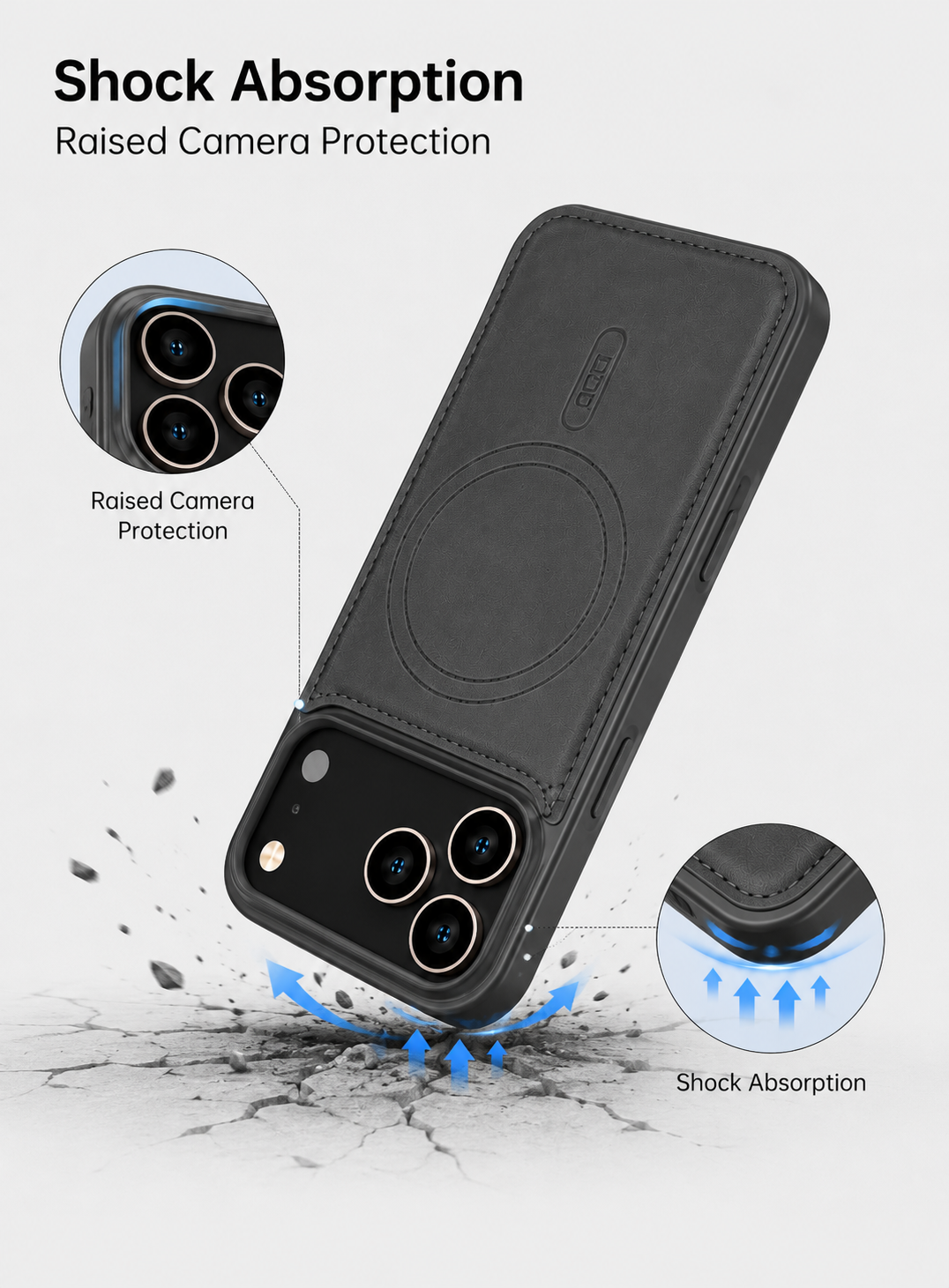 MagSafe Wallet Phone Case – Magnetic Leather Card Holder Cover with Detachable RFID Wallet