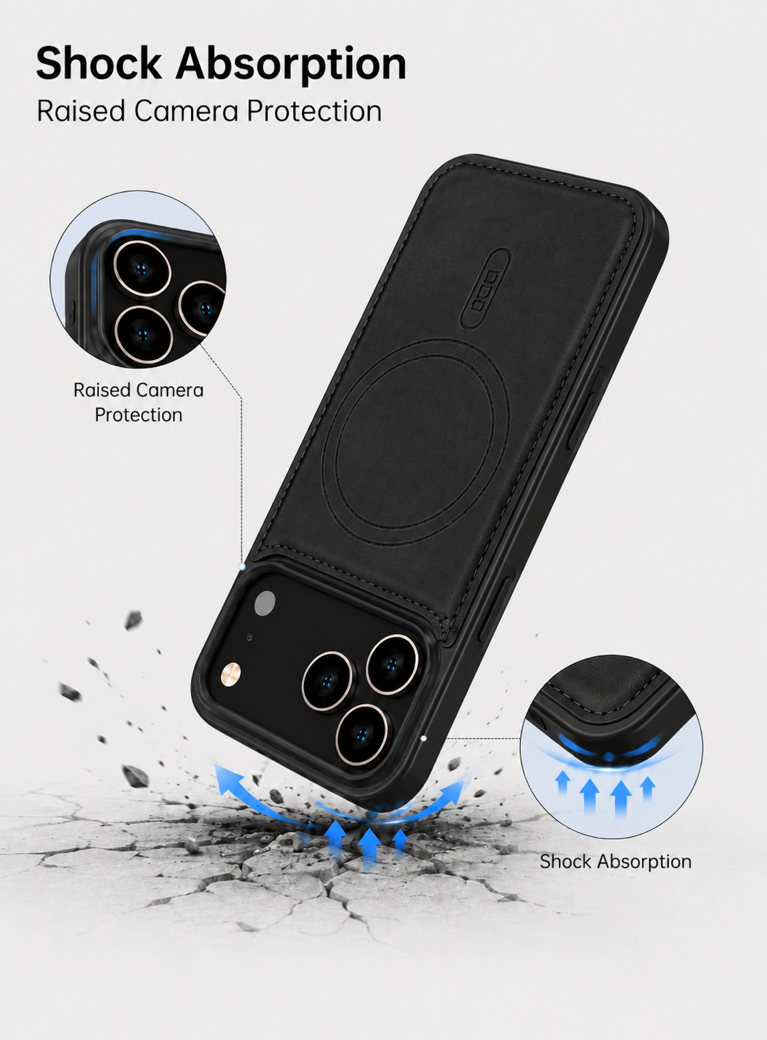 MagSafe Wallet Phone Case – Magnetic Leather Card Holder Cover with Detachable RFID Wallet