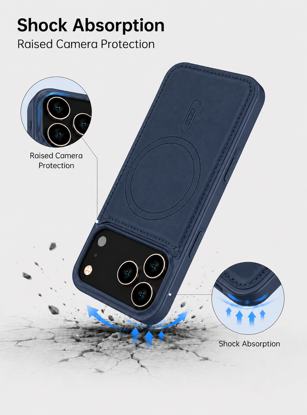 MagSafe Wallet Phone Case – Magnetic Leather Card Holder Cover with Detachable RFID Wallet