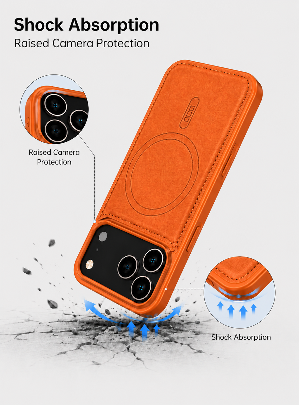 MagSafe Wallet Phone Case – Magnetic Leather Card Holder Cover with Detachable RFID Wallet