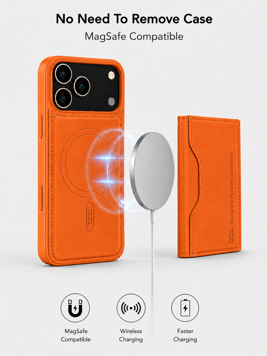 MagSafe Wallet Phone Case – Magnetic Leather Card Holder Cover with Detachable RFID Wallet